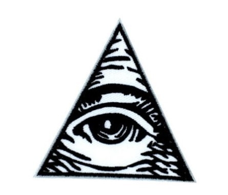Triangle Horus Custom Embroidered Patch Twill Fabric Background Merrow Border