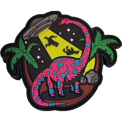 Dinosaur Space PVC Patch UFO End Or World Hook Loop Custom PVC Patches