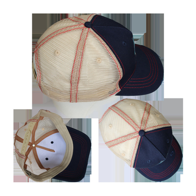 Washed Cotton Fabric Custom Trucker Hat 56-58cm Solid Baseball Hats