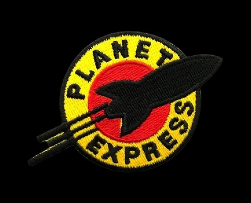 Iron On Embroidered planet express customized Backside Iron On Sew On Iron On Embroidered Patches