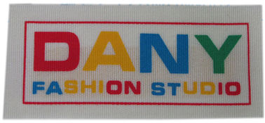 Washable Colorful Woven Logo Labels Ultrasonic Cut Smooth Appearance