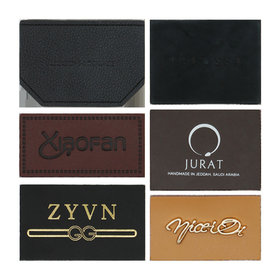 PMS Faux Custom Leather Labels Clothing Handbag Tagger Vegan Merrow Border