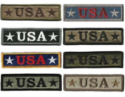 100% Embroidery Tactical Hook USA Patches 3.75x1&quot; Twill Fabric Background