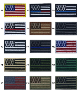 Twill Fabric USA American Flag Patch Merrow Border 2x3 Hook And Loop Patch