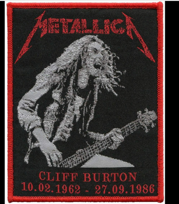 Metallica Band Cliff Burton Iron On Woven Patch polyester 3C for Clothing
