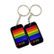 Soft Silicone PVC Gay Pride Keychains Custom Rainbow Logo
