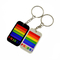 Soft Silicone PVC Gay Pride Keychains Custom Rainbow Logo