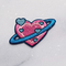 Custom Heart Planet Cute Space Embroidered Iron On Patch Twill Fabric Background