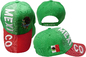 Bill3-D Adjustable Embroidered Baseball Hat Cap Mexico Country Letters Emblem Green with Red