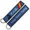 130x30mm Merrowed Borders Embroidered Key Tags PMS Color