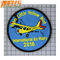 8C Airplane Iron On Embroidered Patches Camo Fabric Merrow Border