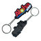 PMS Custom Pvc Key Chain 2D 3D Waterproof With 1pc 4 Link Chain Metal Ring