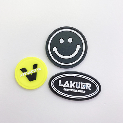 Smile Face Rubber PVC Patches Custom Logo Morale PVC Patch For Clothing Tag