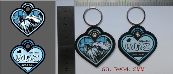 Double Side Custom Woven Keychain Polyester Personalised Key Holder
