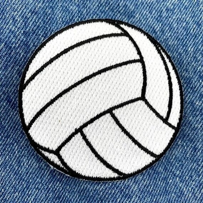 Volleyball Embroidery Patch Iron On Embroidered Applique Twill Fabric Background