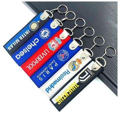 Polyester Fabric Embroidery Woven Flight Tag Keychain Heat Sublimation Jet Tag