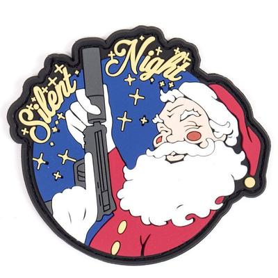 Christmas Silent Night Morale PVC Patch Armband Tactical Military Morale Badge Emblem