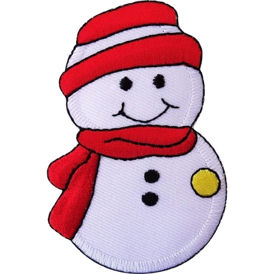Christmas Snowman Custom Embroidered Patch Iron / Sew On Decoration XMAS Applique Badge