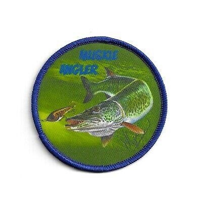 Walleye Fishing Dye Sublimation Patch Custom Size Plastic Backing