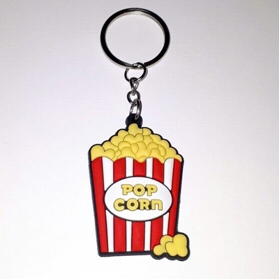 Customized Made Cartoon Popcorn Soft PVC Keychains Rubber Personalized