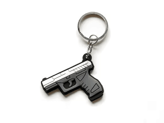 Custom Logo Mini Key Chains Silicone Toy Gun Soft PVC Keychain