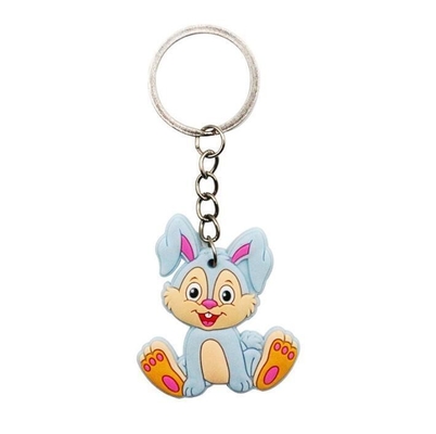 Cartoon Custom PVC Keychain Farm Animal Rabbit Cute Rubber Key Chain