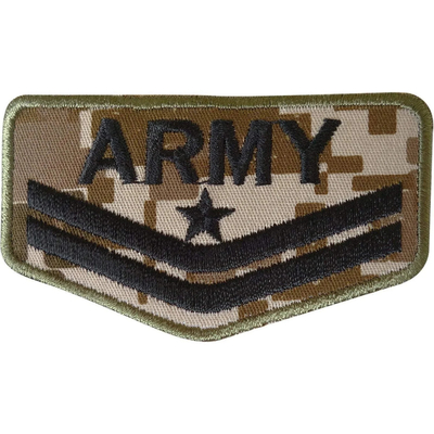 Iron On Embroidered Patch Badge ARMY Insignia Stars Green Camo Camouflage