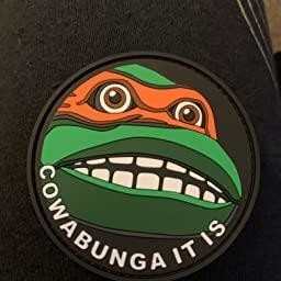 Custom Made Sew On Patch Cowabunga It Is PVC Hook And Loop Patches