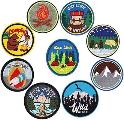 Clothing Decoration Round Embroidery Patch Wild Flower Camp Painting