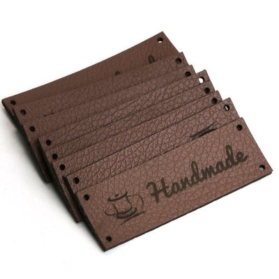 Personalized Custom PU Leather Tag Labels With Text And Symbol for Clothing