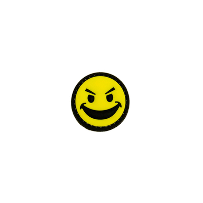Angry Smile Laughing Happy Face Morale PVC Patch Removable Hook &amp; Loop Patch