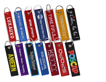 Embroidered Personalized Woven Keychain For Souvenir
