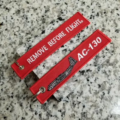 Customizable Remove Before Flight Keychain Embroidered 130*30mm