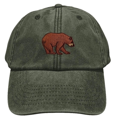 Black Bear Embroidered Hat 5-Panel Baseball Cap Embroidered Logo Cap with 6 Eyelets