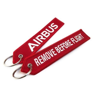 Airbus Licenced Remove Before Flight Keychain Customized Design Mockup Set Red Keychain