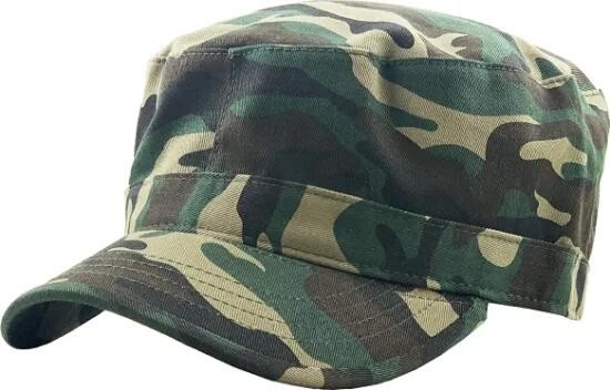 Customized Army Cap Basic Military Style Hat 100% Breathable Cotton Plain Flat Top Twill