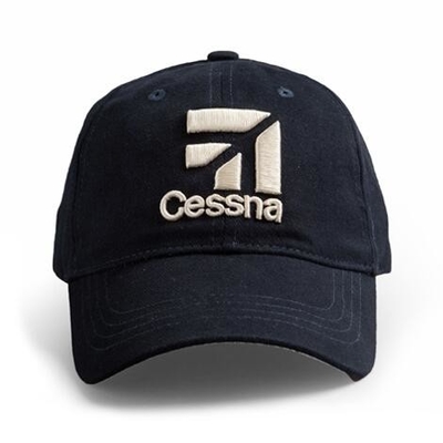 Cessna Aircraft Black Hat Twill Cap Embroidered Logo Baseball Cap
