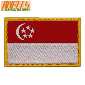 Singapore Flag Embroidered Patch Singaporean Iron-On National Emblem Embroidry