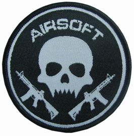 Machine Custom Woven Patches Laser Cut Border For Cap And Clothing