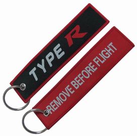 Flat Appearance Motorcycle Fabric Keychain Embroidered Name Keychain