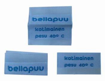 Smooth Appearance Woven Garment Labels Custom Size  Heat Cut Border
