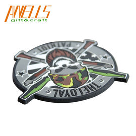 Jacket Hat Custom Rubber Velcro Patches 3D Transfer Print Dry Cleanable