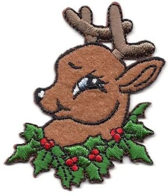 Christmas FEFL Iron On Embroidery Patches With Metallic Thread