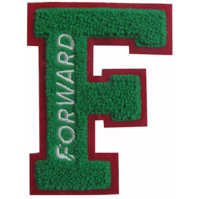 Felt Color Embossed Chenille Letters And Patches Heat Cut Border