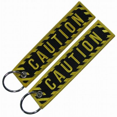 Promotional Gifts Custom Cheap Jet Tag Fabric Embroidery Car Keychains Woven Keychain