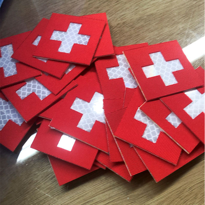 Switzerland Flag IR Infrared Patch Cordra Fabric Adhesive PMS