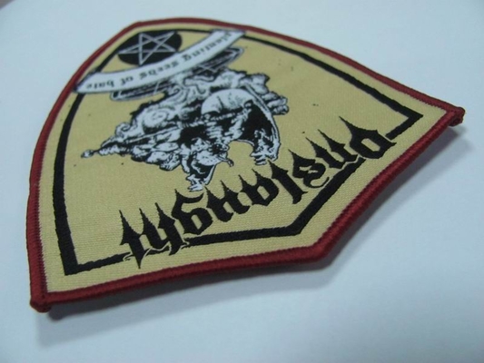 Custom Plating Woven Label Patch Yellow Merrow Border Cool Woven Patch