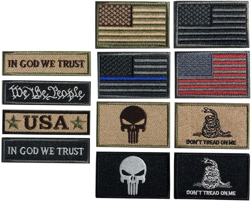 Iron On Backing USA Flag Patch Military Embroidery Patch Heat Cut Border