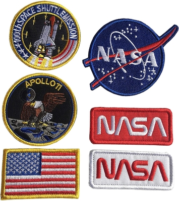200mm USA NASA Patch Loop Fasteners Military Embroidered Patches