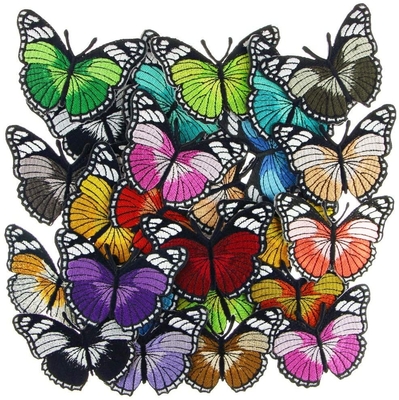 Random Butterfly Sew On Embroidered Patches With Iron On Backing